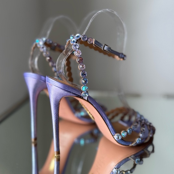 AQUAZZURA Tequila Crystal-Embellished Ankle-Strap Sandals $1,350 36 - Picture 7 of 12